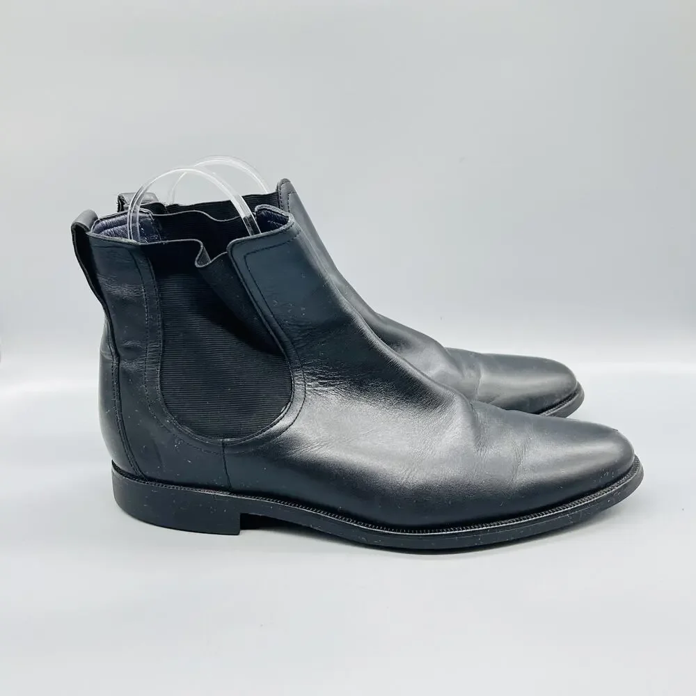 Cole Haan Mens Chelsea Boots 12 Black Leather Ankle Pull On Casual Shoes